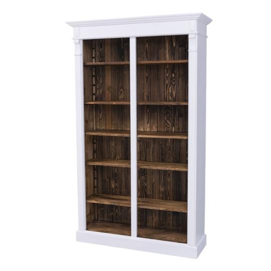 rusztikus feher polcos konyvszekreny klasszikus country mediterran rusztikus vintage videki tengerparti hampton style butor tomorfa lameridiana lakberendezesi bolt.jpg